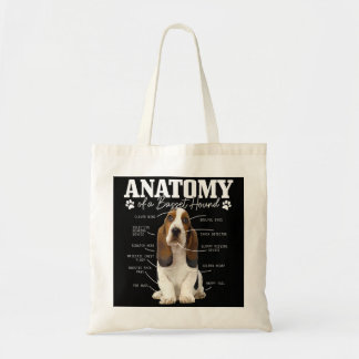 Anatomie van een Basset Hound Funny Cute Dog Basse Tote Bag