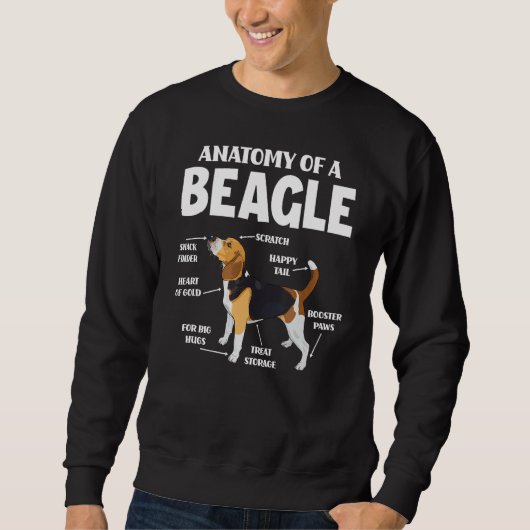 Anatomie van een Beagle - Funny Dog Lover Gift Trui (Voorkant)