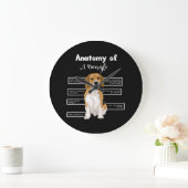 Anatomie van een beagle Funny Dog Lovers Gifts Grote Klok (Huis)