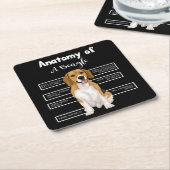 Anatomie van een beagle Funny Dog Lovers Gifts Kartonnen Onderzetters (Schuin)
