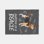 Anatomie van een beagle Hondenliefhebber Fleece Deken (Voorkant (Horizontaal))