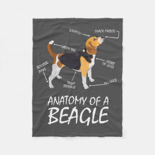 Anatomie van een beagle Hondenliefhebber Fleece Deken