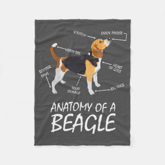 Anatomie van een beagle Hondenliefhebber Fleece Deken