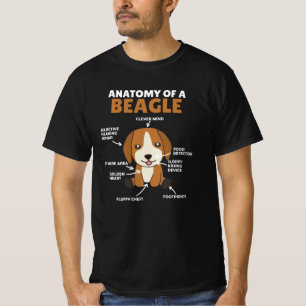 Anatomie van een beagle-koehandel t-shirt
