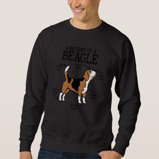 Anatomie van een beagle voor hond 1 trui (Voorkant)