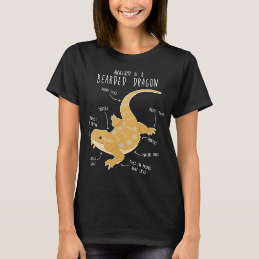 Anatomie van een Bebaarde Draak T-shirt (Voorkant)