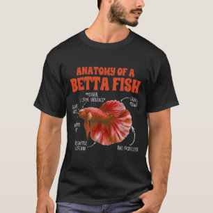 Anatomie van een Betta-vis Fout grappige Siamese v T-shirt