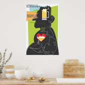Anatomie van een bierdrinker poster (Keuken)