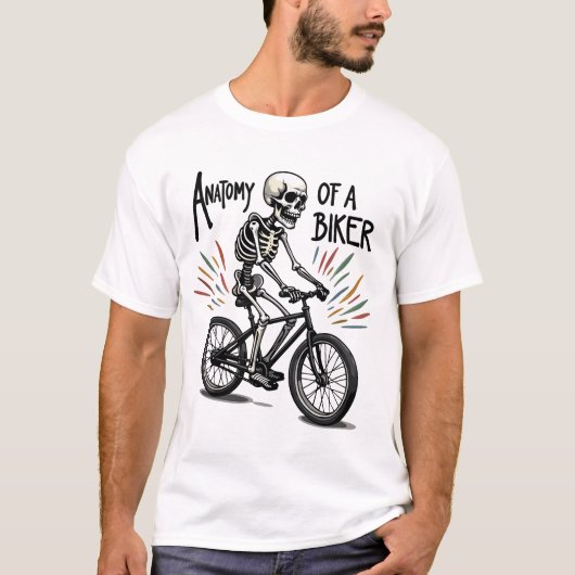 Anatomie van een Biker, grappig en humor ontwerp T-shirt (Voorkant)