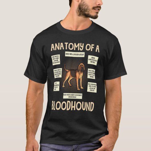 Anatomie van een bloedhond puppy t-shirt (Voorkant)