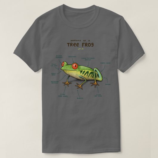 Anatomie van een boomkikker t-shirt (Design voorkant)