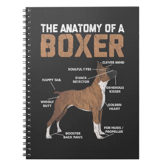 Anatomie van een Boxer Dog Animal Pet Lover Notitieboek (Voorkant)