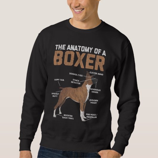 Anatomie van een Boxer Dog Animal Pet Lover Trui (Voorkant)