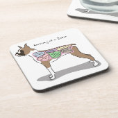 Anatomie van een Boxer Dog-cadeaus Onderzetter (Linkerzijde)
