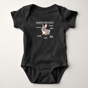 Anatomie van een bunny Funny Knob uitleg Romper