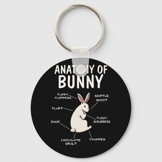 Anatomie van een Bunny Funny Rabbit Definition Sleutelhanger (Voorkant)