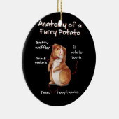 Anatomie van een cavia-schimmelig, fijngemaakt of  keramisch ornament (Rechts)