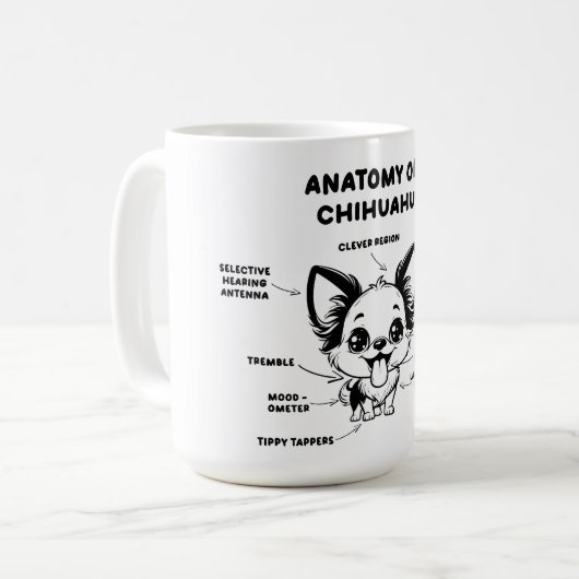 Anatomie van een Chihuahua Funny Dog Jumbo Mok (Voorkant links)