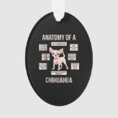 Anatomie van een Chihuahua Funny Puppy Gift Ornament (voorkant)