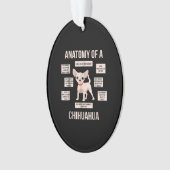 Anatomie van een Chihuahua Funny Puppy Gift Ornament (voorkant)