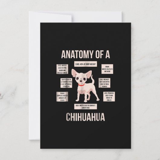 Anatomie van een chihuahua grappig puppy gift bedankkaart (Voorkant)