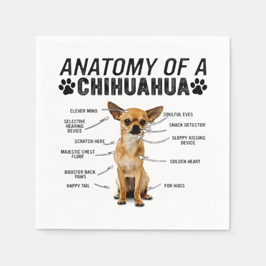 anatomie van een chihuahua - man van de liefhebber servet (Voorkant)