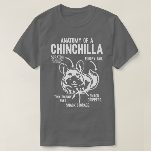 Anatomie van een Chinchilla Chinchilla T-shirt (Design voorkant)