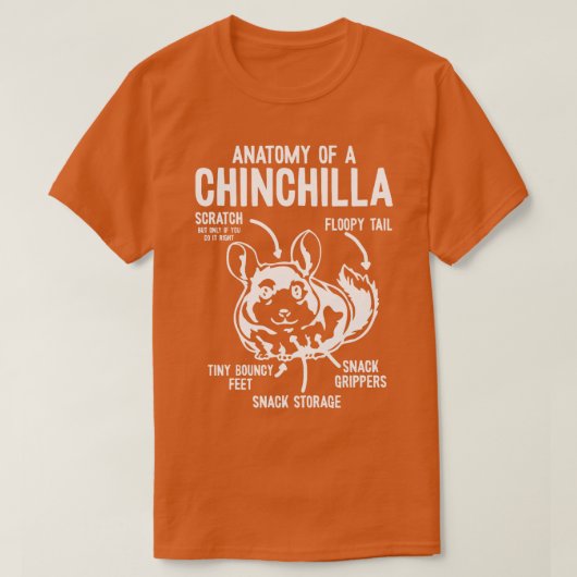 Anatomie van een Chinchilla Chinchilla T-shirt (Design voorkant)