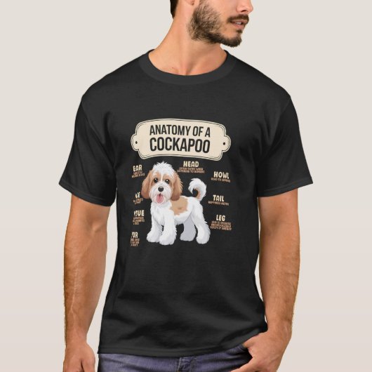 anatomie van een Cockapoo-ras hond huisdier jager  T-shirt (Voorkant)