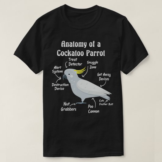 Anatomie van een Cockatoenparrot T-shirt (Design voorkant)