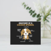 Anatomie van een Cocker Spaniel Cute Dogs Puppy Briefkaart (Staand voorkant)