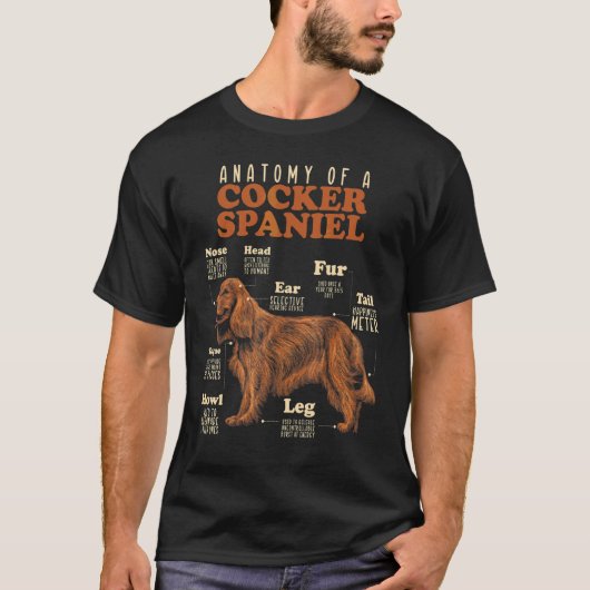 Anatomie van een Cocker Spaniel Functie van Dogu20 T-shirt (Voorkant)