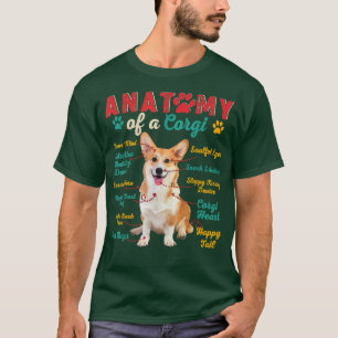  anatomie van een Corgi Funny Dog Eigenaar Lover F T-shirt