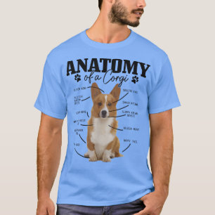 Anatomie van een corgi grappige schattige hond cor t-shirt