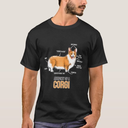 Anatomie van een Corgi-hond T T-shirt (Voorkant)