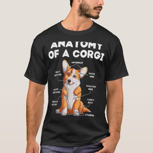 Anatomie van een Corgi T-shirt (Voorkant)