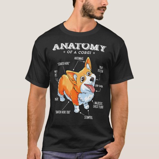 Anatomie van een Corgi T-Shirt Funny Dog (Voorkant)