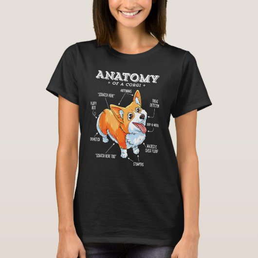 Anatomie van een Corgi T-Shirt Funny Dog (Voorkant)