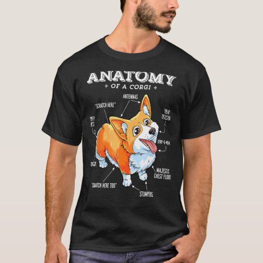 Anatomie van een Corgi T-shirt Funny Dog (Voorkant)
