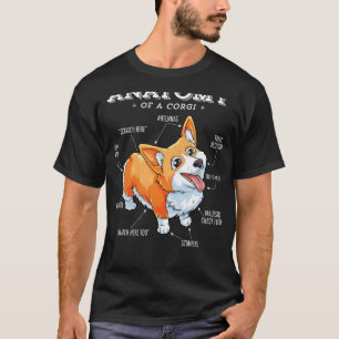 Anatomie van een Corgi T-shirt Grappige Corgis Hon