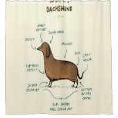 Anatomie van een dachshund | Dachshund-Hondenliefh Douchegordijn (Voorkant)