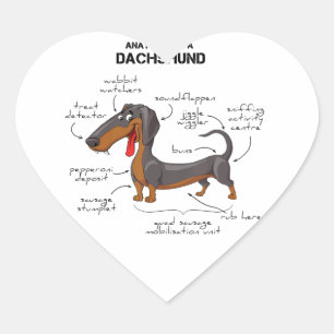 Anatomie van een dachshund - Funny Dog Hart Sticker