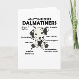 Anatomie van een Dalmatische zoete honden Funny Pu Kaart