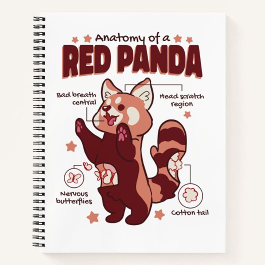 Anatomie van een Dierenvriend van de Rode Panda Notitieboek (Voorkant)