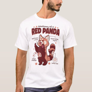 Anatomie van een Dierenvriend van de Rode Panda T-shirt