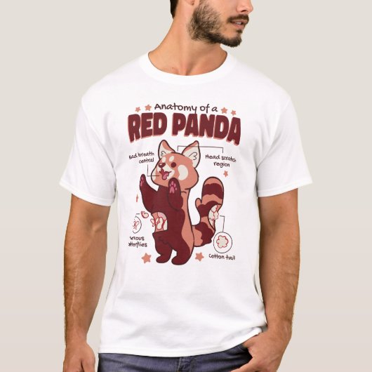 Anatomie van een Dierenvriend van de Rode Panda T-shirt (Voorkant)
