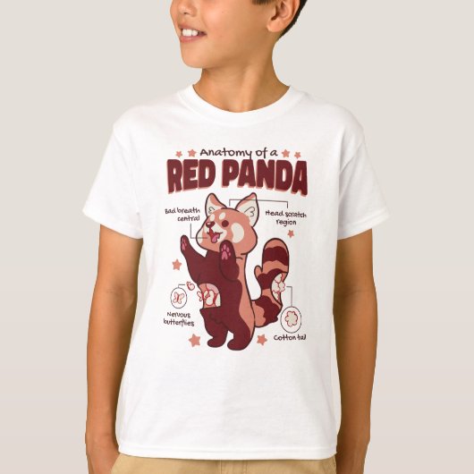 Anatomie van een Dierenvriend van de Rode Panda T-shirt (Voorkant)