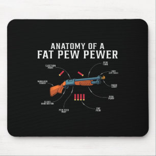 Anatomie van een dikke Pew Pewer Funny Hunting Hun Muismat