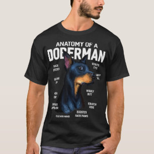 Anatomie van een Doberman Pinscher Hond Grappig Gi T-shirt