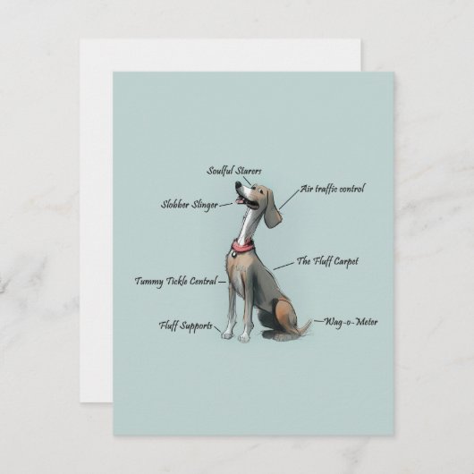 Anatomie van een Dog Birthday-kaart (Voorkant / Achterkant)